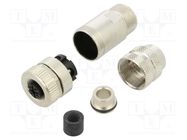 connector M12-A, series 713, female, 4 pin, IP67 BINDER