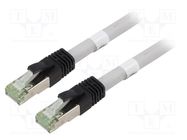 Patch cord; S/FTP; Cat 8.1; stranded; Cu; LSZH; grey; 10m; 24AWG Goobay