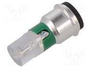 LED lamp; green; SX3s; 5÷6VDC; No.of diodes: 1; 3mm; -40÷85°C MARL