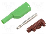 Connector: 4mm banana; plug; 32A; 1kV; green; insulated; 2.5mm2 SCHÜTZINGER