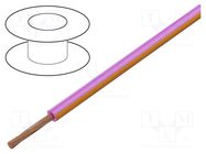 Wire; H05V-K,LgY; stranded; Cu; 0.5mm2; PVC; pink-orange; 300V,500V BQ CABLE