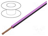 Wire; H05V-K,LgY; stranded; Cu; 0.35mm2; PVC; pink-black; 300V,500V BQ CABLE