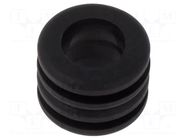 Grommet; Ømount.hole: 12mm; Øhole: 10mm; black; -40÷135°C; UL94HB ESSENTRA