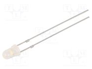 LED; 3mm; white warm; 750÷1120mcd; 40°; Front: convex; 2.9÷3.4V OPTOSUPPLY