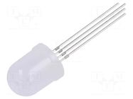 LED; green/blue/yellow; 10mm; 180°; Front: convex; No.of term: 4 OPTOSUPPLY