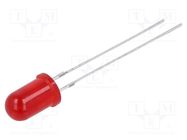 LED; 5mm; red; 1.6÷10mcd; 30°; Front: convex; 2÷3VDC; No.of term: 2 VISHAY