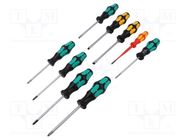 Kit: screwdrivers; Phillips,slot,Torx®; 9pcs. WERA