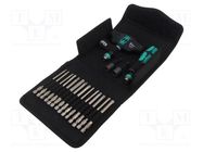 Kit: screwdrivers; Kit: screwdriver bits,screwdriving grip; case WERA