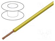 Wire; H05V-K,LgY; stranded; Cu; 0.5mm2; PVC; yellow neon; 300V,500V BQ CABLE