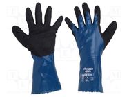 Protective gloves; Size: 9,L; blue; nitryl,polyamide; Oil Guard 