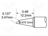 Tip; hoof; 2mm; 421°C; for soldering station METCAL