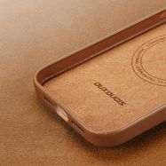 Dux Ducis Grit Leather Case for iPhone 14 Plus Elegant Faux Leather Cover (MagSafe Compatible) Brown, Dux Ducis