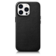 iCarer Case Leather Cover Genuine Leather Case for iPhone 14 Pro Max black (WMI14220708-BK) (MagSafe Compatible), iCarer