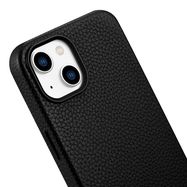 iCarer Litchi Premium Leather Case iPhone 14 Magnetic Leather Case with MagSafe Black (WMI14220709-BK), iCarer