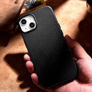 iCarer Litchi Premium Leather Case iPhone 14 Plus Magnetic Leather Case with MagSafe Black (WMI14220711-BK), iCarer