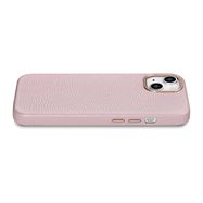 iCarer Litchi Premium Leather Case iPhone 14 Plus Magnetic Leather Case with MagSafe Pink (WMI14220711-PK), iCarer
