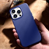 iCarer Litchi Premium Leather Case iPhone 14 Pro Max Magnetic Leather Case with MagSafe Dark Blue (WMI14220712-DB), iCarer