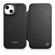 iCarer CE Premium Leather Folio Case iPhone 14 magnetic flip case MagSafe black (WMI14220713-BK), iCarer