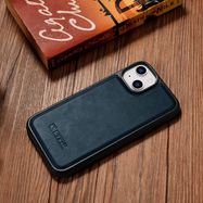 iCarer Leather Oil Wax case covered with natural leather for iPhone 14 blue (WMI14220717-BU), iCarer