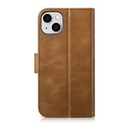 iCarer Oil Wax Wallet Case 2in1 Cover iPhone 14 Plus Anti-RFID Leather Flip Case Brown (WMI14220723-TN), iCarer