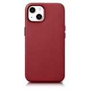 iCarer Case Leather case cover made of natural leather for iPhone 14 Plus red (compatible with MagSafe), iCarer