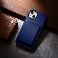 iCarer Case Leather cover for iPhone 14 Plus genuine leather case blue (compatible with MagSafe), iCarer