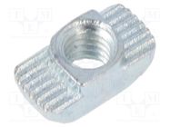 Nut; for profiles; Width of the groove: 8mm; steel; zinc; T-slot ELESA+GANTER