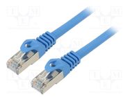 Patch cord; S/FTP; 6a; stranded; CCA; LSZH; blue; 1m; 26AWG; Cores: 8 LANBERG