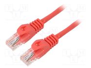 Patch cord; U/UTP; 6; stranded; CCA; PVC; red; 3m; 26AWG; Cores: 8 LANBERG