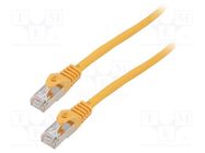 Patch cord; F/UTP; 6; stranded; CCA; PVC; yellow; 0.25m; 26AWG; 1pcs. LANBERG