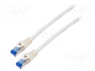 Patch cord; S/FTP; 6a; stranded; CCA; LSZH; white; 15m; 26AWG LANBERG