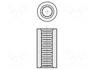 Screwed spacer sleeve; 25.4mm; Int.thread: UNF10-32; cylindrical KEYSTONE