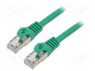 Patch cord; F/UTP; 6; stranded; CCA; PVC; green; 0.25m; 26AWG; 1pcs. LANBERG