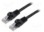 Patch cord; U/UTP; 5e; stranded; CCA; PVC; black; 15m; 26AWG; Cores: 8 LANBERG