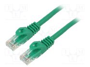 Patch cord; U/UTP; 5e; stranded; CCA; PVC; green; 15m; 26AWG; Cores: 8 LANBERG