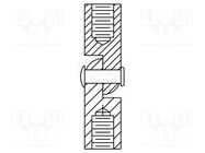 Screwed spacer sleeve; 31.8mm; Int.thread: UNC6-32; cylindrical KEYSTONE