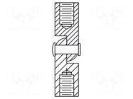 Screwed spacer sleeve; 25.4mm; Int.thread: UNC4-40; cylindrical KEYSTONE