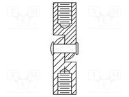 Screwed spacer sleeve; 25.4mm; Int.thread: UNC4-40; cylindrical KEYSTONE