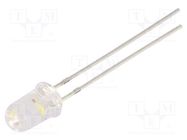 LED; 5mm; white; 30000mcd; 15°; Front: convex; 3÷5VDC; No.of term: 2 OPTOSUPPLY