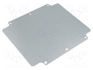 Mounting plate; steel; W: 184mm; L: 215mm; Thk: 1.5mm; Plating: zinc FIBOX