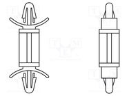 PCB distance; polyamide; L: 12.7mm; latch/latch; UL94V-0 KEYSTONE