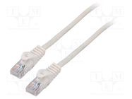 Patch cord; U/UTP; 5e; stranded; CCA; PVC; white; 0.5m; 26AWG; 1pcs. LANBERG