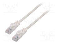 Patch cord; U/UTP; 5e; stranded; CCA; PVC; white; 1m; 26AWG; Cores: 8 LANBERG