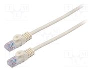 Patch cord; U/UTP; 6; stranded; CCA; PVC; white; 1m; 26AWG; Cores: 8 LANBERG