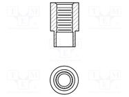 Screwed spacer sleeve; 3.56mm; Int.thread: UNC6-32; cylindrical KEYSTONE