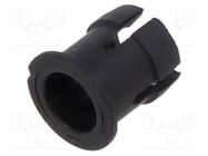 LED holder; 3mm; one-piece; black; UL94V-2; L: 5mm; Mat: polyamide BIVAR