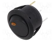 ROCKER; SPST; Pos: 2; ON-OFF; 20A/12VDC; black; LED,point; RAS; round SWITCH COMPONENTS