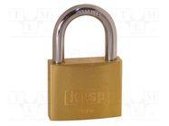 Padlock; shackle; Protection: medium (level 6); brass; A: 50mm KASP