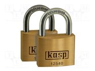 Padlock; shackle; Protection: low (level 5); brass; A: 40mm; C: 22mm KASP