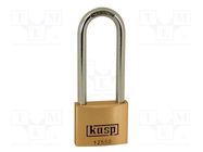 Padlock; shackle; Protection: medium (level 7); brass; A: 50mm KASP